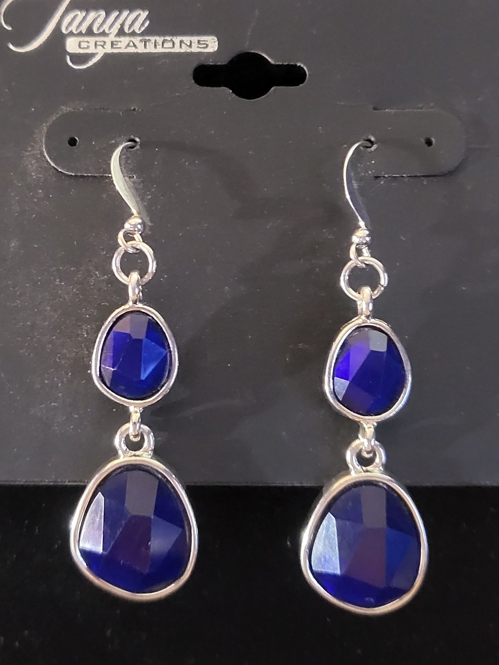 Lovely Royal Blue Double-Drop Earrings